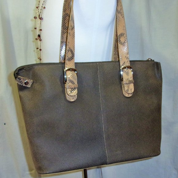 Taupe Brown Computer/Tote Handbag NWOT - Picture 1 of 3